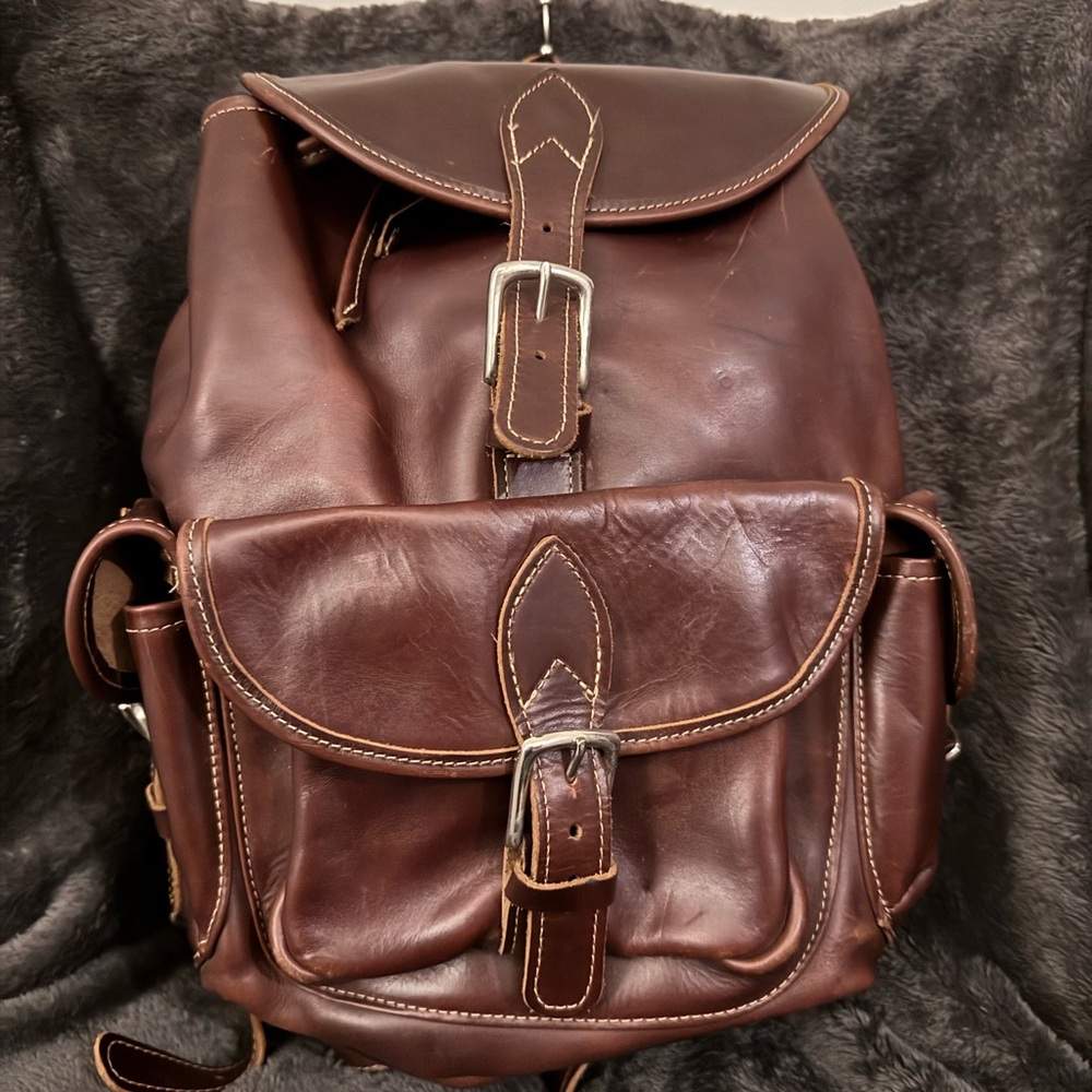Brown Leather Backpack